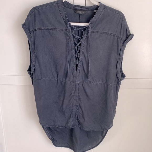 Scotch & Soda Tops - Scotch & Soda with love AMS BLAUW black lace up blouse.